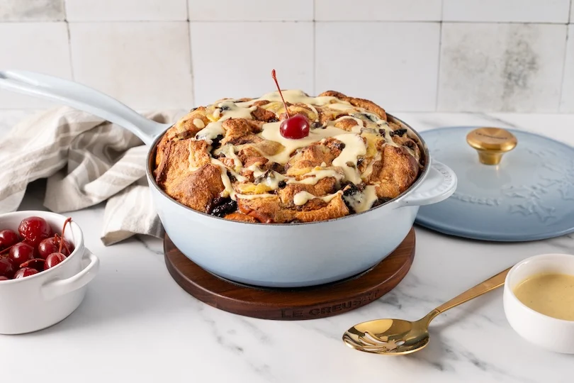 Chocolate Cherry Bread Pudding